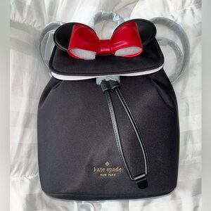 Kate Spade Black Backpack with Red Bow